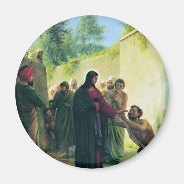 Ljuda Blind Man av Carl Bloch Magnet (Framsidan)