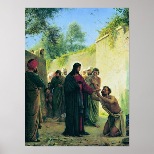 Ljuda Blind Man av Carl Bloch Poster (Framsidan)