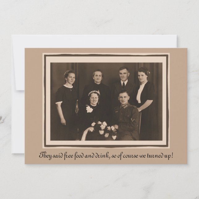 Ljudande anpassningsbar om bröllopsinbjudan humor inbjudningar (Framsida)