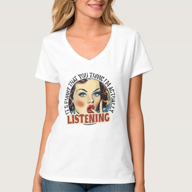Ljudande av dam sarcasm t shirt (Framsida)