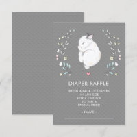 Ljudande Bunny Baby Shower Diaper Raffle Biljett