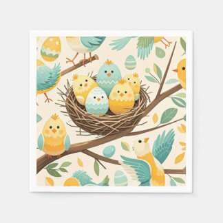 Ljudande Chickar glädje: Lättsinnig scennvy Pappersservett