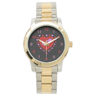 Ljudande Heart Kisses Unisex Two Tone Watch Armbandsur
