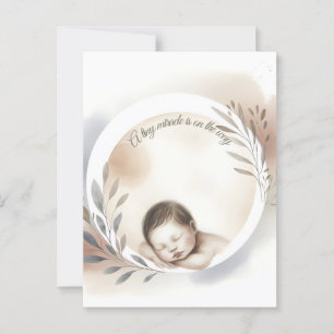 Ljudande illustration av vattenfärg i Baby Vykort