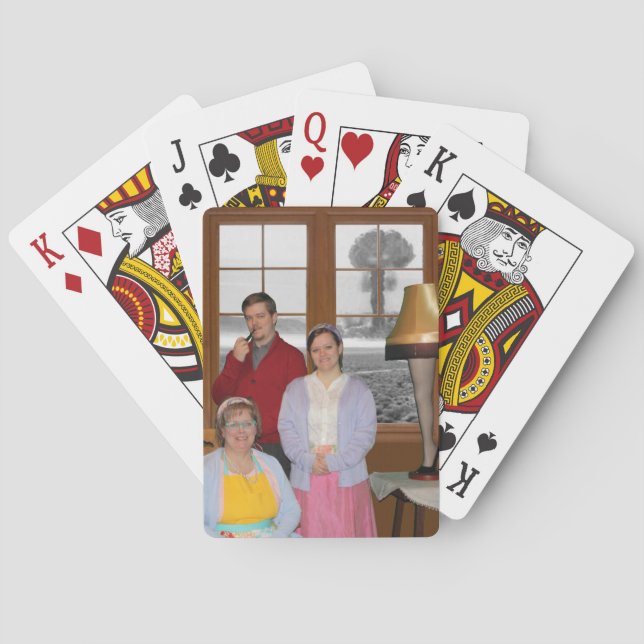 Ljudande julkort för atomfamiljen spel kort (Baksidan)
