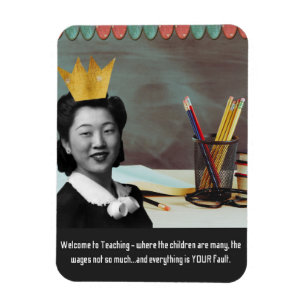 Ljudande lärarVintage Asia Woman Magnet