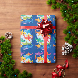 Ljudande regnbågshaj födelsedagsballong för party- presentpapper