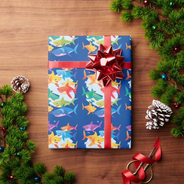 Ljudande regnbågshaj födelsedagsballong för party- presentpapper (Julgåva)