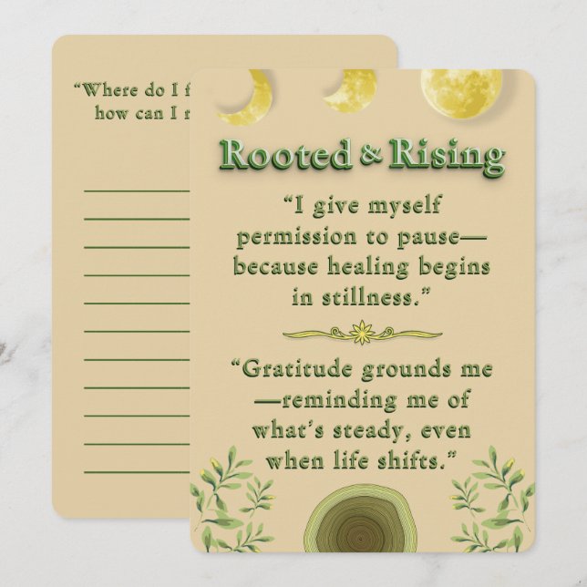 Ljudande stillhet | Paus och tacksamhet - bekräfte Anteckningskort (Fram/baksida)