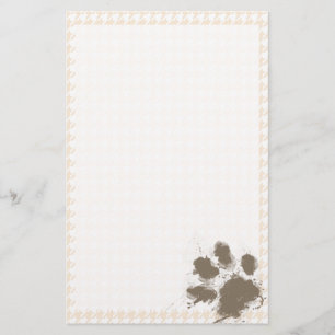 Ljudavtryck, antik vit houndstooth brevpapper