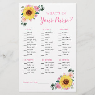 Ljudbilsspel för Rosa Blommigt Purble Baby Shower 