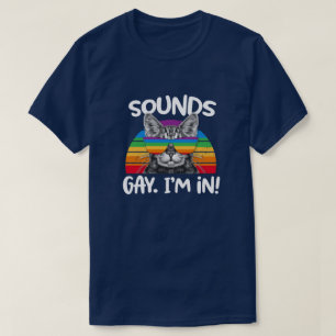 Ljudbög mig förmiddag I rolig Retro kattgay prid T Shirt