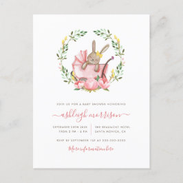 Ljudbunny i Buggy | Baby Shower Inbjudan Vykort