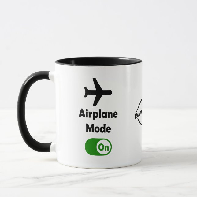 Ljudcitattecken Silkesdesign för "Luft Flygplan Mo Mugg (Vänster)