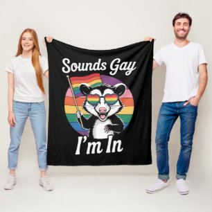 Ljuder Gay Jag Är Med Possum Roligt Hbtq Pride Reg Fleecefilt