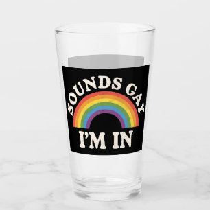 Ljuder Gay Jag Är Roligt HBTQ Stolt Pride Regnbåge Glaskopp
