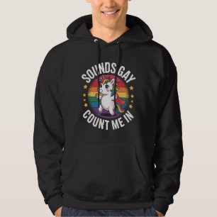 Ljuder Gay Räknas Jag är Med Enhörning Regnbåge HB Hoodie