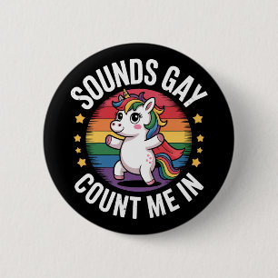 Ljuder Hbtq Färgburen Regnbåge Hbtq Stolthet Knapp