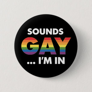 Ljuder Hbtq Jag Är Regnbåge Hbtq Stolthet Knapp