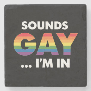 Ljuder Hbtq Jag Är Regnbåge Hbtq Stolthet Stenunderlägg