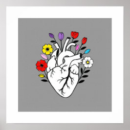 Ljudet av blomning – Anatomiskt hjärta Poster
