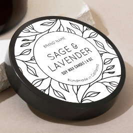 Ljudetikett med minimal Vintage Blommigt Candle Bu Runt Klistermärke
