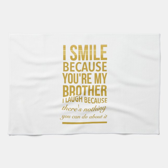 Ljudfödelsedagspresent för bröder från storsyster kökshandduk (Horisontell)