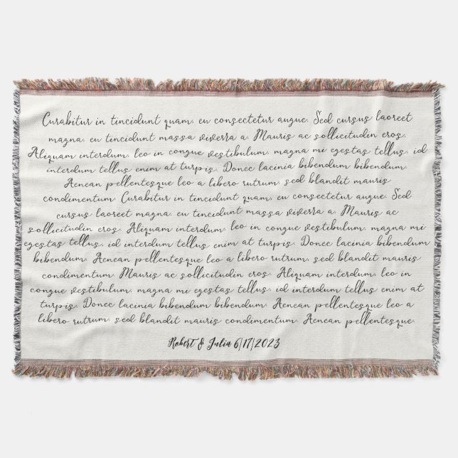 Ljudgåva från Bröllop sång Filt (Framsidan)