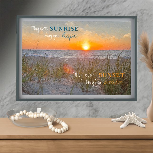 Ljudhöjande målning för inspirationsoffert fototryck (Inspirational Quote Sunrise Painting Photo Print)