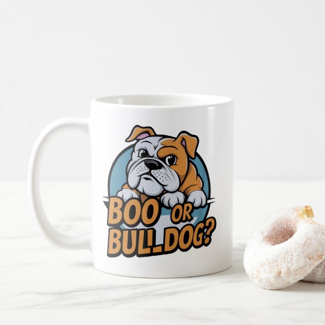 Ljudhund-illustration: Boo eller Bulldog? Pop Kaffemugg (Med munk)