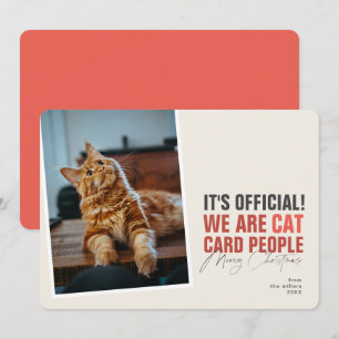 Ljudig Cat-julkort Röd Meowy-jul Julkort