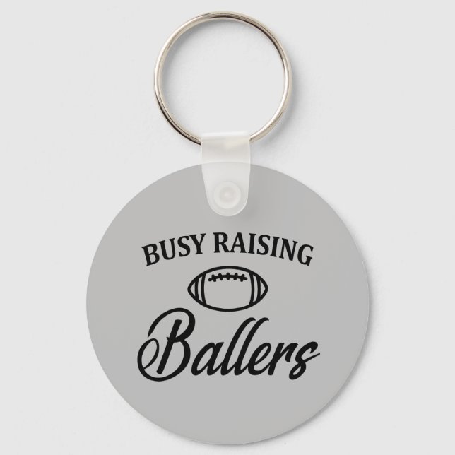 Ljudig fotboll Mamma Pappa Nyckelring (Framsida)