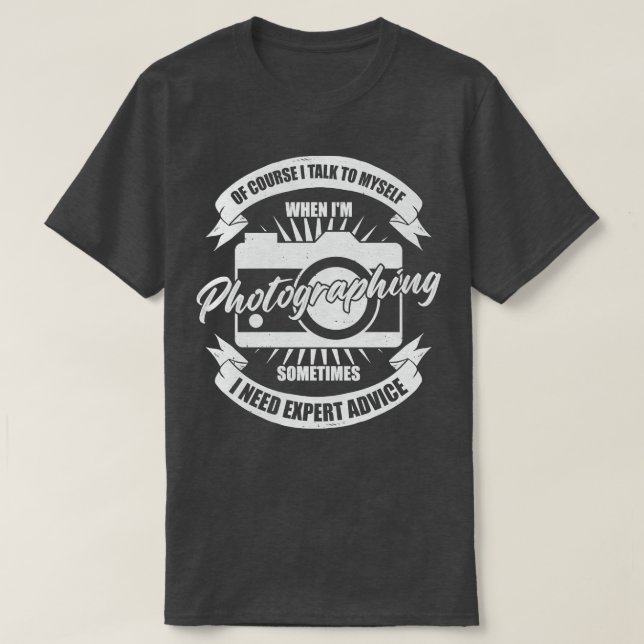 Ljudig fotografera fotografiergåva t shirt (Design framsida)