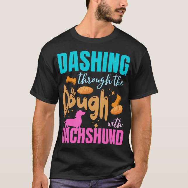 Ljudig jul Baker Dachshund Älskare Helgdag Baki T Shirt (Framsida)