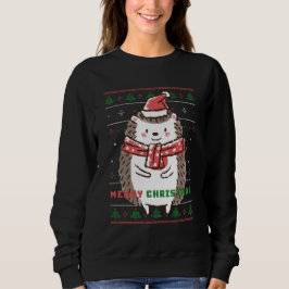 Ljudig julsötare Cute Hedgehog Santa T Shirt