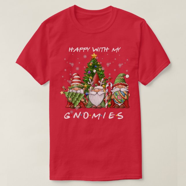 Ljudig Lycklig-jul med min Gnomies Funny Gnome T Shirt (Design framsida)