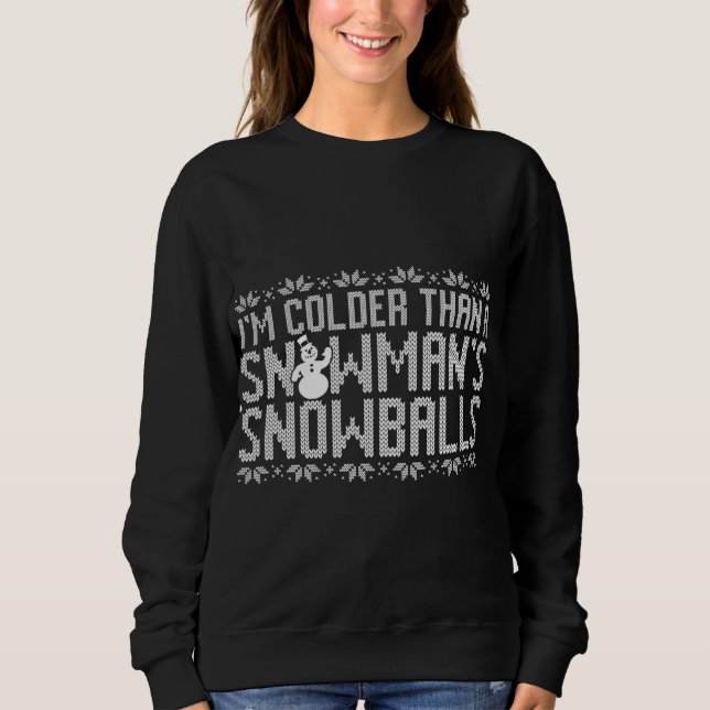 Ljudig Snögubbe Ugly jul Sweater Party T Shirt (Framsida)