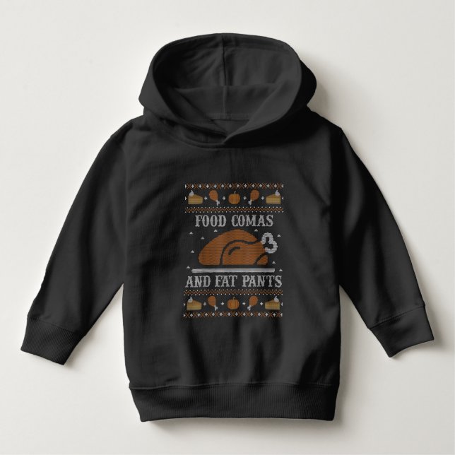 Ljudig Thanksgiving Sweater Coma Tjock Byxor T Shirt (Framsida)