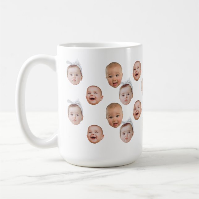 Ljudiga bilder av Anpassningsbar Baby Photo Ansikt Kaffemugg (Vänster)