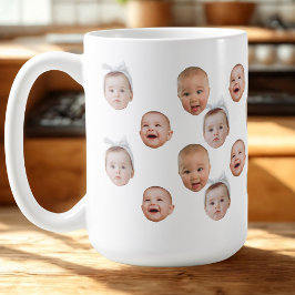 Ljudiga bilder av Anpassningsbar Baby Photo Ansikt Kaffemugg