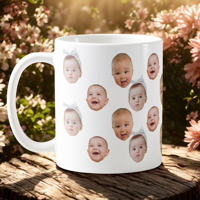 Ljudiga bilder av Anpassningsbar Baby Photo Ansikt Kaffemugg (Skapare uppladdad)