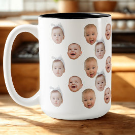 Ljudiga bilder av Anpassningsbar Baby Photo Ansikt Två-Tonad Mugg