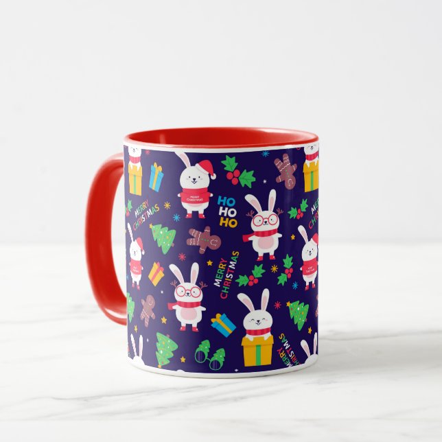 Ljudiga julbunnies mugg (Framsida vänster)
