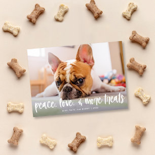 Ljudigt Cute Hund Cat Treats-Helgdag-fotokort Julkort
