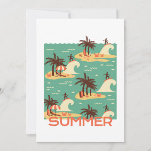 Ljudillustration av Surfing Tecknad Julkort