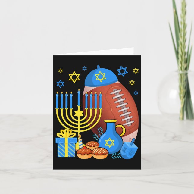 Ljudisk Boll Menorah Lycklig Hanukkah Kort (Framsida)