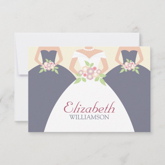 Ljudkort för Möhippa med Bride & Bridesmaids Inbjudningar (Framsida)