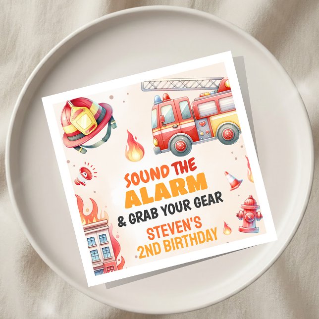 Ljudlarm Brandbil Baby Shower Pappersservett (Skapare uppladdad)