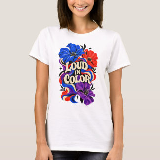 Ljudlig blommig T-shirt i färg