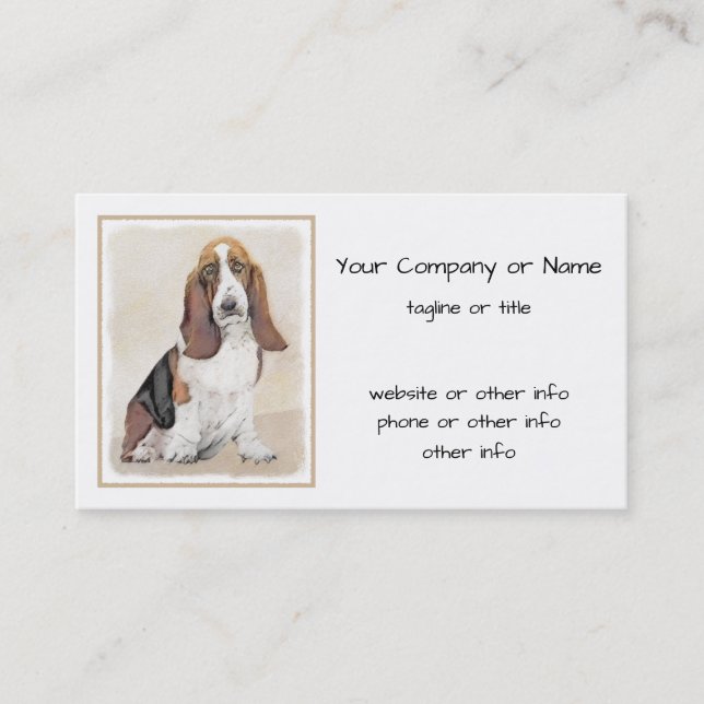 Ljudmålning av objekt - Cute Original Hund Art Visitkort (Framsida)